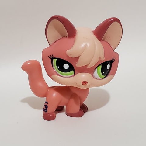 LITTLEST PET SHOP 2114 Orange Pink Fox Authentic LPS Dec05ni