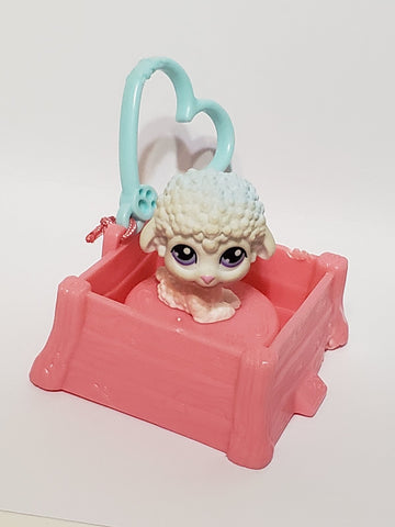 Littlest Pet Shop Mcdonalds Happy Meal Toy Baby Lamb Sheep w/ Base Authentic Minor Wear JAN13NTW