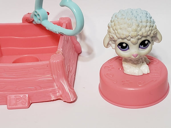 Littlest Pet Shop Mcdonalds Happy Meal Toy Baby Lamb Sheep w/ Base Authentic Minor Wear JAN13NTW