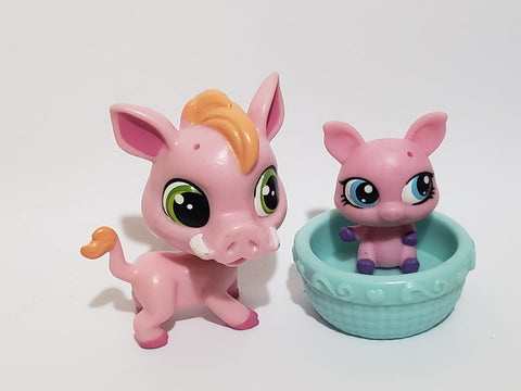 Littlest Pet Shop Lot of 2 New Generation Pets Warhog Warren Plainley 3893 & Baby Pig 3775 Authentic LPS Jan19ni