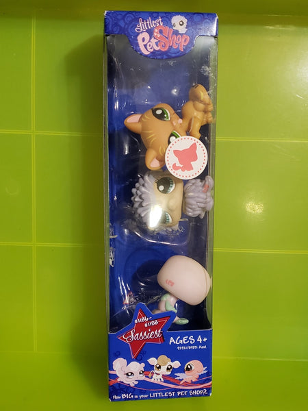 BRAND NEW Littlest Pet Shop Tube 3 Pack Hedgehog 1186 Pigeon 1187 Cat 1188 Authentic Set LPS Feb6ni