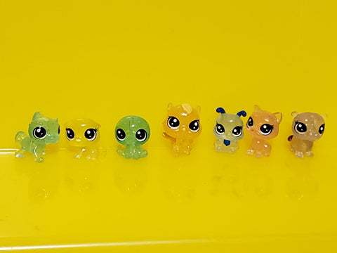 Littlest Pet Shop Lot of 7 Translucent Teensies Authentic LPS Feb15ni