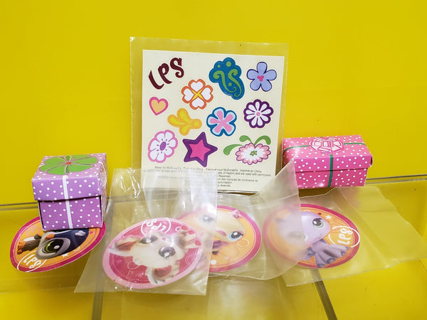 Littlest Pet Shop Stickers and Cardboard Gift Boxes Accessories Authentic Feb19ni