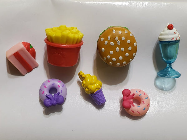 Littlest Pet Shop Lot of 7 Fast Food Fries Burger Donut Ice Cream Accessories Set LPS SEE VIDEO Feb19ni