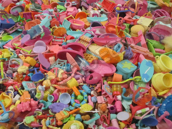 Littlest Pet Shop Lot 8 RANDOM Accessories Grocery, Baskets +1 SURPRISE LPS PET SEE VIDEO