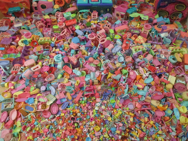 Littlest Pet Shop Lot 8 RANDOM Accessories Grocery, Baskets +1 SURPRISE LPS PET SEE VIDEO