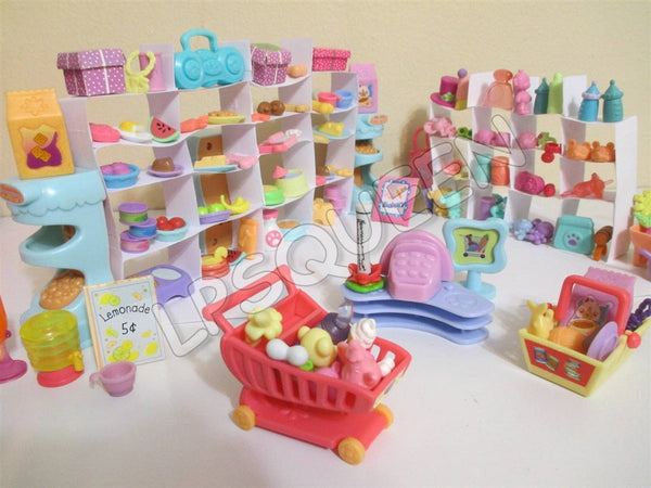 Littlest Pet Shop Random Lot 7 SURPRISE PCS Grocery Shopping Food Accessories SEE VIDEO