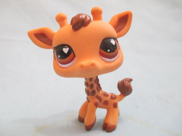 LIKE NEW Littlest Pet Shop 526 Tan Brown Giraffe Heart Eyes Authentic LPS DEC01J