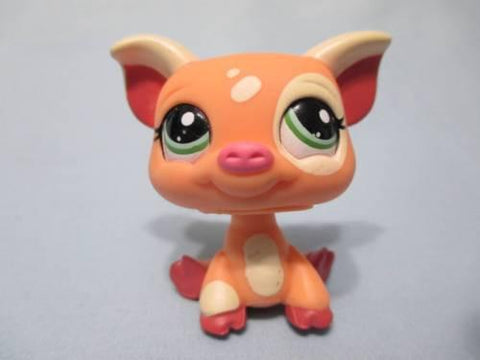 LITTLEST PET SHOP PEACH PINK & CREAM PIG W/ GREEN EYES 1595 Authentic Dec12ni