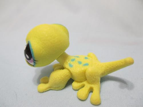 LIKE NEW LPS Littlest Pet Shop #596 Lime Gecko Lizard w/ Purple Teardrop Eyes Oct26ni
