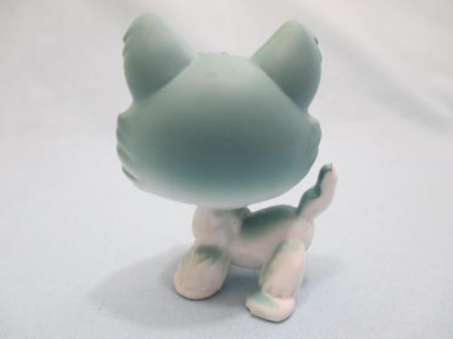 Littlest Pet Shop Teal Blue Standing Husky Dog 1563 Green Eyes Wolf Authentic Lps Dec10n