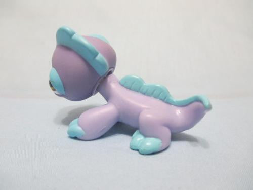 LIKE NEW Littlest Pet Shop Iguana Purple and Blue Brown Eyes 1166 Authentic Lps DEC08J