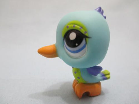 Littlest Pet Shop Bird Light blue and Lime Green Hummingbird 2144 Authentic MAY14J