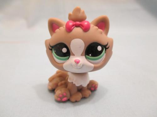 LIKE NEW Littlest Pet Shop Himalayan Cat 2640 Brown White with Green Eyes Authentic Lps JAN05J