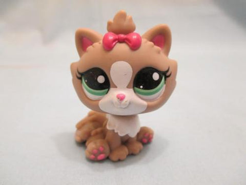 LIKE NEW Littlest Pet Shop Himalayan Cat 2640 Brown White with Green Eyes Authentic Lps JAN05J