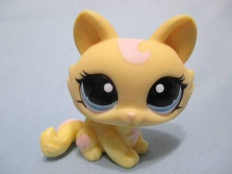 Littlest Pet Shop Rare Yellow Cat Crouching 1090 Authentic Lps Minor Wear FEB14J