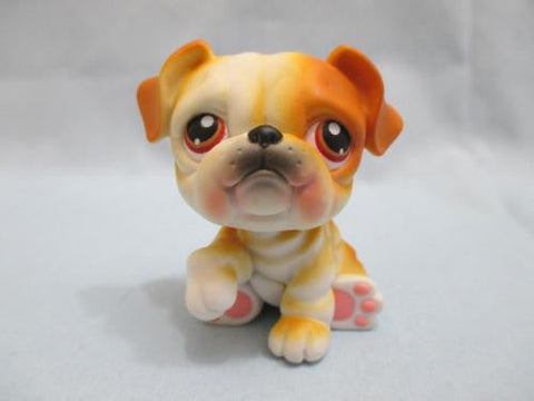 LIKE NEW Littlest Pet Shop Golden Brown Bulldog Puppy Dog 46 Authentic Lps Dec05ni