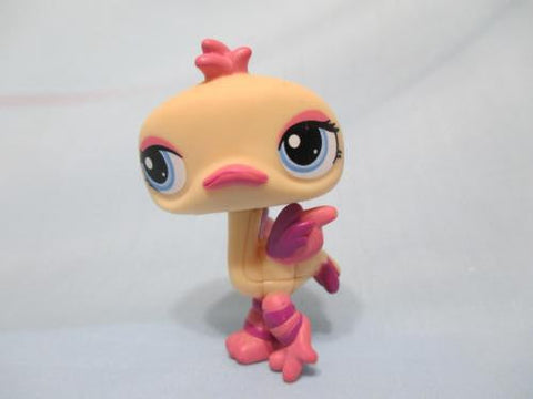 LIKE NEW Littlest Pet Shop 1416 Yellow Purple Pink Ostrich Bird Blue Eyes Authentic Lps OCT26J
