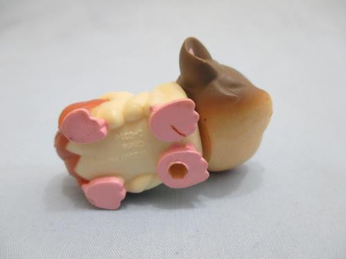 LIKE NEW LITTLEST PET SHOP GUINEA PIG CREAM & BROWN w/ BLUE EYES HAMSTER GERBIL 1418 Oct29ni