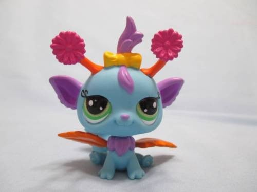 LIKE NEW Littlest Pet Shop 2833 Iris Blue Fairy With Green Eyes Orange Leaf Wings Lps Jan30ni