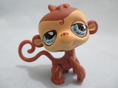 LIKE NEW Littlest Pet Shop Brown Monkey 485 Teardrop Eyes Authentic Dec05ni