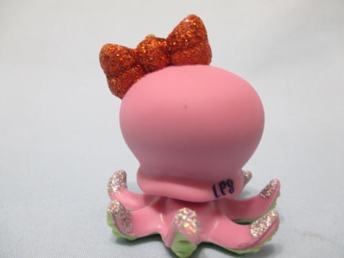 LIKE NEW Littlest Pet Shop LPS 2140 Sparkle Purple Octopus Green Eyes Authentic Dec05ni