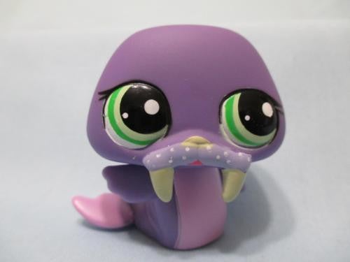 Littlest Pet Shop Special Edition purple Walrus 1511 Fish Authentic Sep30ni