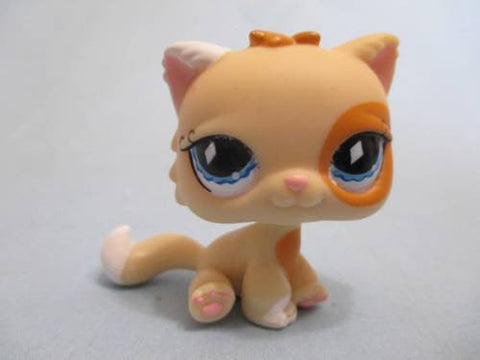 LIKE NEW Littlest Pet Shop Cat Kitty Persian Tan Diamond Eye Fanciest 521 Authentic Lps Feb2ni