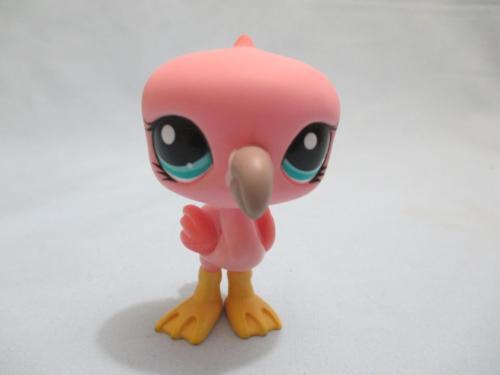 Littlest Pet Shop Bird Flamingo Pink with Aqua Blue Eyes 1023 Authentic Lps Nov25n