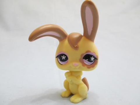 LITTLEST PET SHOP 887 YELLOW TAN BROWN BUNNY RABBIT FLOWER EYES ...