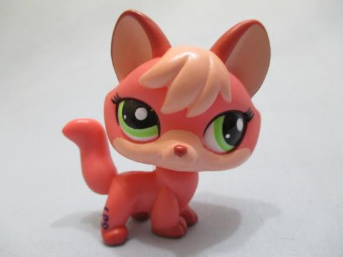 LPS LITTLEST PET SHOP 2114 Orange Pink Fox Authentic LPS Minor Wear Dec23ni