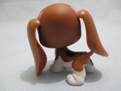 LIKE NEW Littlest Pet Shop Dog Basset Hound Brown White Diamond 502 Authentic Nov21ni