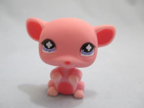 Littlest Pet Shop 633 Pink Standing Mouse with Purple Fancy Eyes Authentic Lps AUG13K
