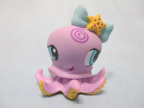 LIKE NEW Littlest Pet Shop Octopus 1309 Purple With Original Accessory Authentic Lps DEC15J