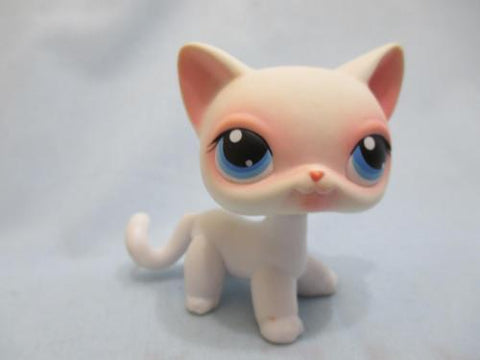 Littlest Pet Shop White Shorthair Cat 64 Blue Eyes Lps Authentic Dec17ni