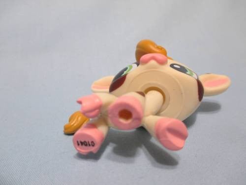 Littlest Pet Shop 1457 White Cow Brown Green Eyes Rare Authentic Dec12ni