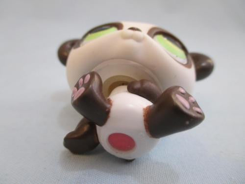 Littlest Pet Shop 176 Brown & White Panda Bear with Green Eyes Authentic Feb17ni