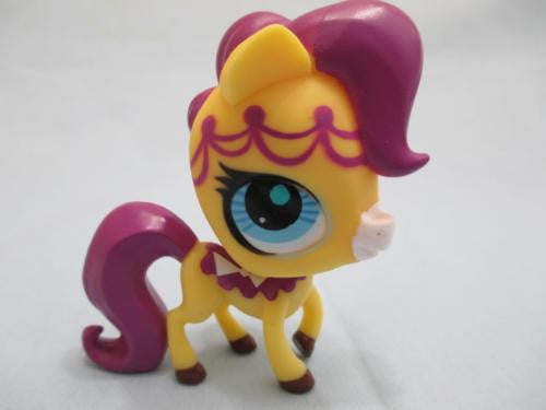 Littlest Pet Shop Horse Pony Sweet Delights Yellow Purple W Blue
