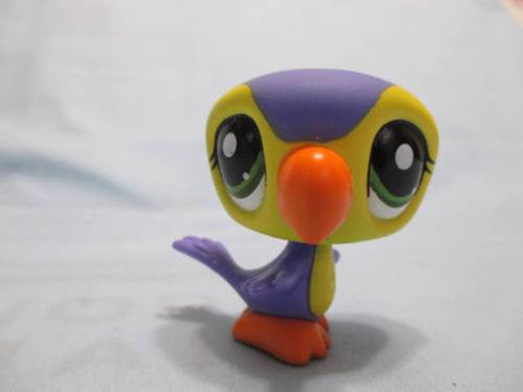 LIKE NEW Littlest Pet Shop 1783 Bright Purple and Yellow Toucan Bird Authentic Lps AUG16K