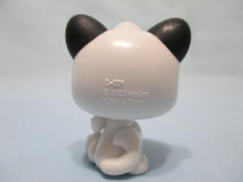 LIKE NEW Littlest Pet Shop 493 Magic Motion Black & White Cat Licking Paw Authentic Dec05ni