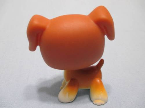 Littlest Pet Shop DOG Boxer Chocolate Brown 25 Authentic LPS SPIN HEAD & HAS INITIAL Feb2ni