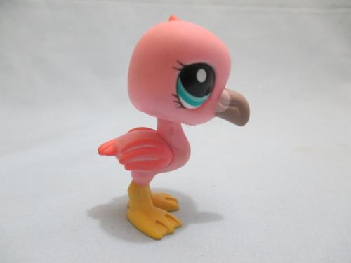 Littlest Pet Shop Bird Flamingo Pink with Aqua Blue Eyes 1023 Authentic Lps Nov25n