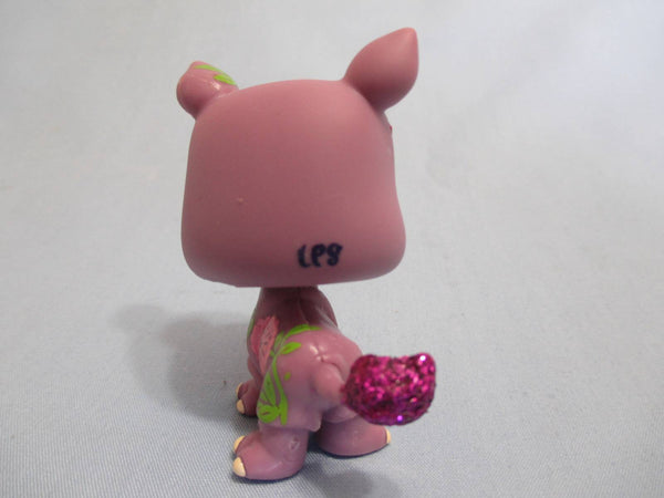 LIKE NEW Littlest Pet Shop Shimmer N Shine 2342 Glitter Sparkle Rhino Authentic Dec8n