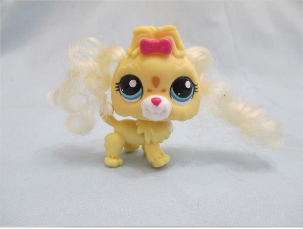 LIKE NEW Littlest Pet Shop Dog Puppy Maltese Real Hair Yellow 2638 Authentic Lps JAN06J