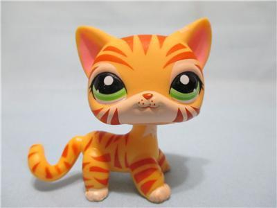 Littlest Pet Shop  LPS  RARE ORANGE TIGER STRIPE WILD CAT # 1451
