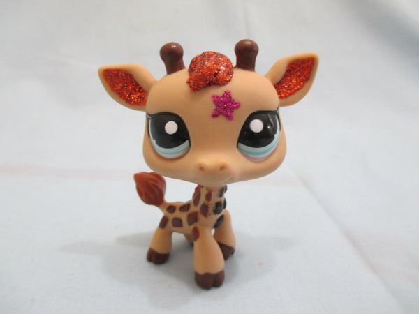 LIKE NEW Littlest Pet Shop Sparkle Glitter Star Giraffe 2349 Authentic LPS AUG13K