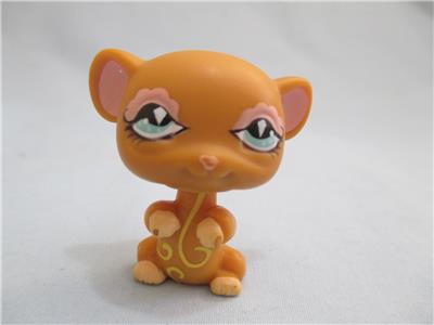 LIKE NEW Littlest Pet Shop Brown Swirl Circus Mouse Rat Diamond Eyes 462 Authentic LPS Dec8n