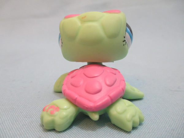LIKE NEW Littlest Pet Shop Turtle Blue Sea Pink Blue Eyes 1910 Authentic Lps AIK DEC08J