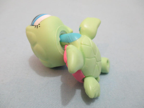 LIKE NEW Littlest Pet Shop Turtle Blue Sea Pink Blue Eyes 1910 Authentic Lps AIK DEC08J