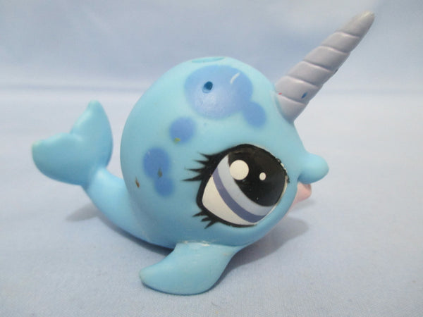 LIKE NEW Littlest Pet Shop Blue Ned Narwhal Whale 3759 Authentic Lps Feb24ni